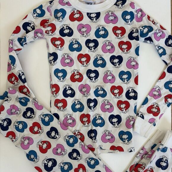 Size 140- 10 Hanna Andersson Snoopy & Heart Pajamas Valentine’s Day - Picture 2 of 5